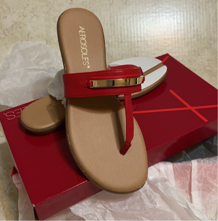 Aerosoles Women's Comfort Thong Sandals Red Size 6.5