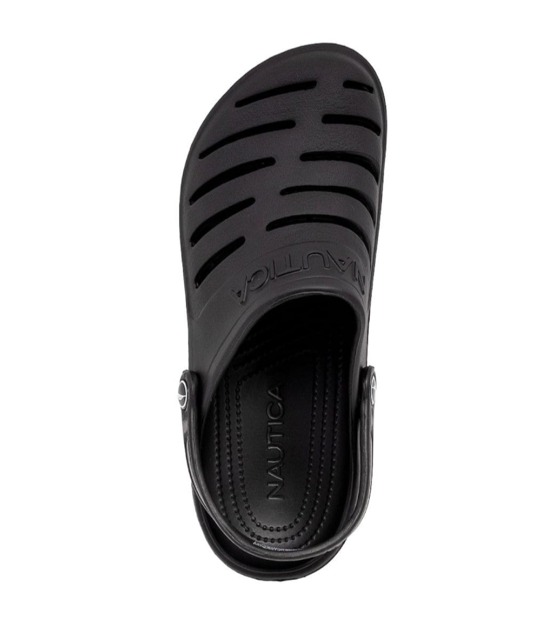 Nautica Women’s Athletic Sports Clogs Slip-On Adjustable Back Strap Size Vary Black