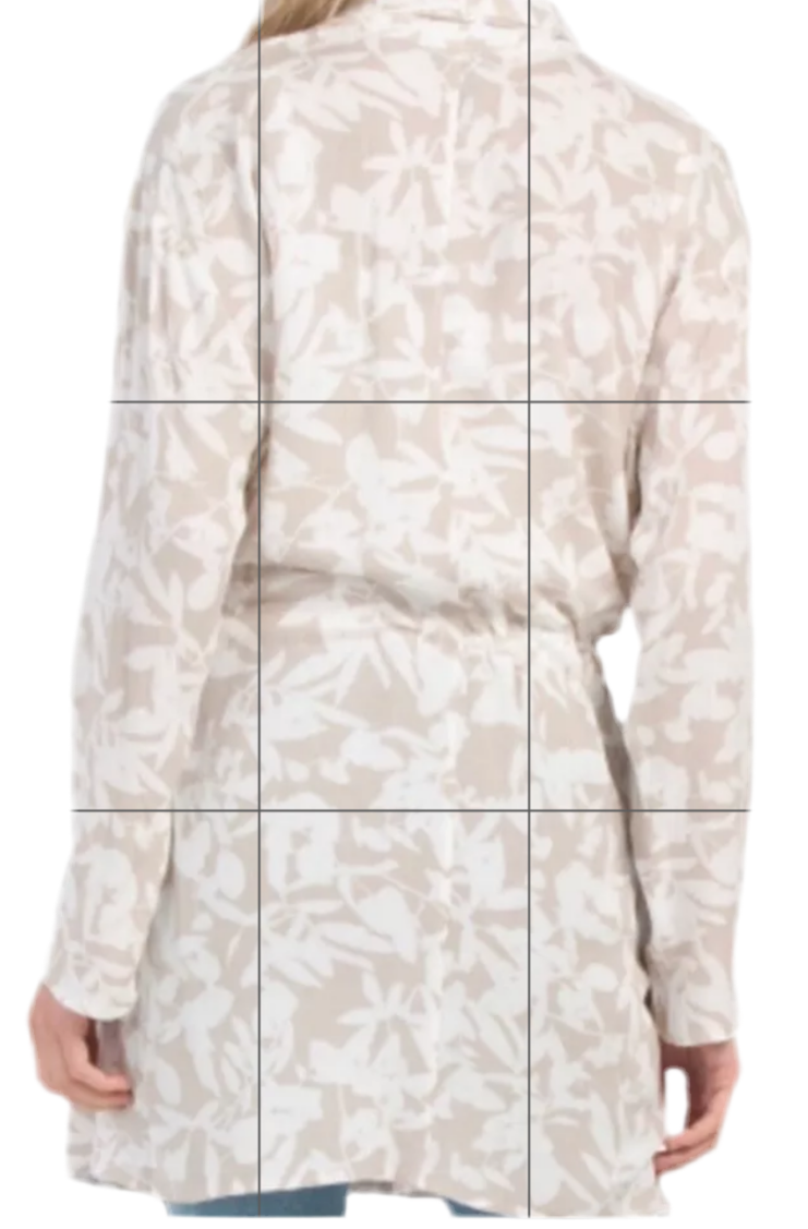 Jones New York Signature Women’s Crinkle Open Front Jacket Crème Size Vary NWT