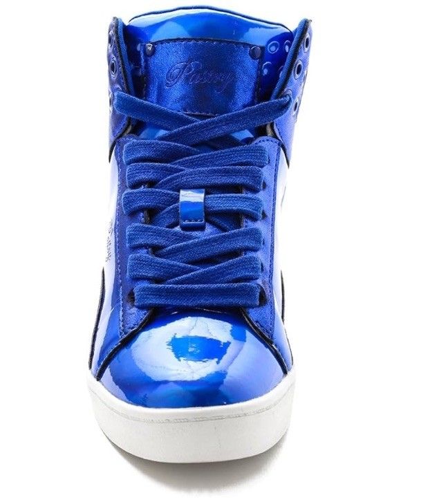 Pastry Women's High-top Glitter Lace up Sneakers Blue Size 5.5