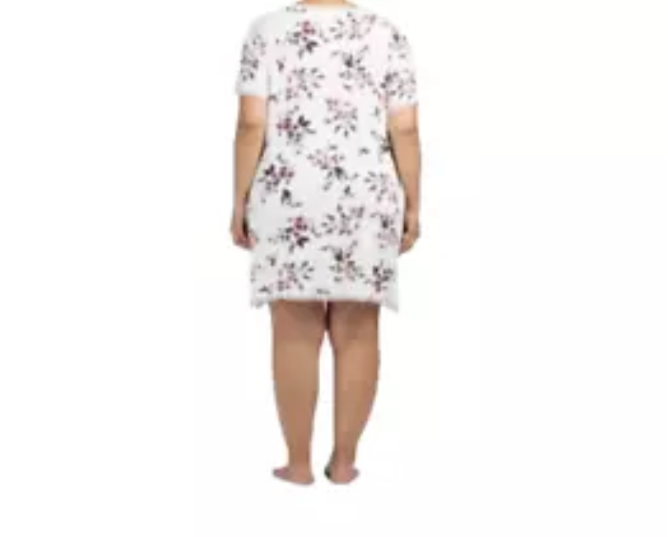 Kathy Ireland Women’s Floral Lace Trim Pullover Nightgown Size 1X White NWT