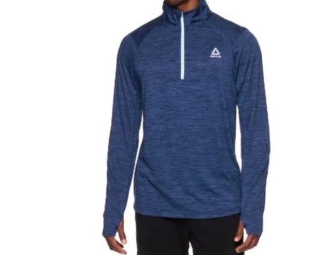 Reebok Men's Trail Quarter-Zip Active Pullover Sweatshirt Blue or Navy Size Vary