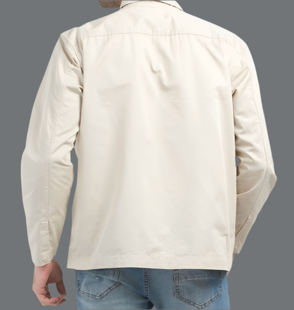 Dockers Men’s Oversized Zipper Jacket Shirt Pockets Off White Size Vary NWT
