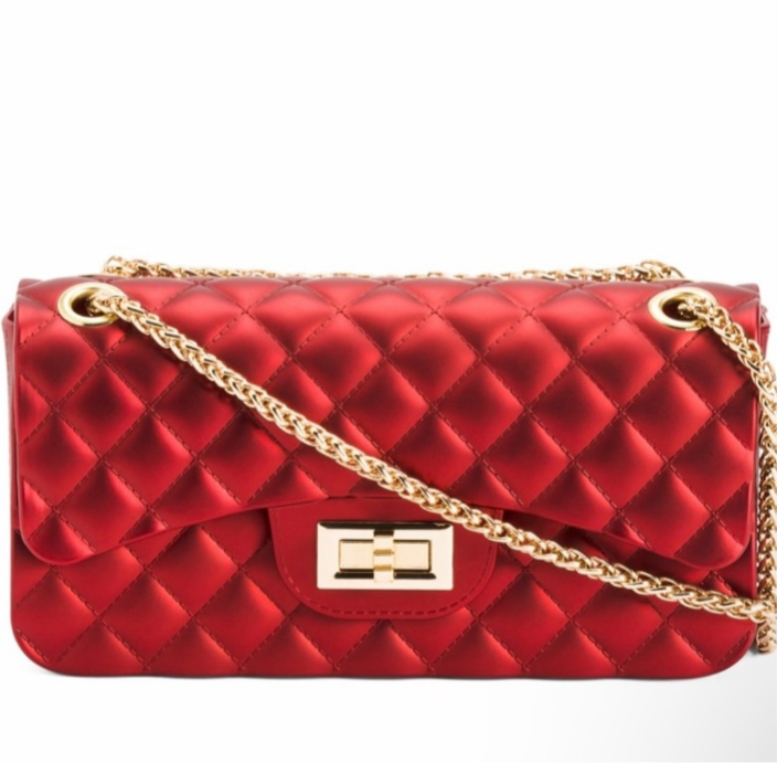 Most Wanted Quilted Design Jelly Crossbody Bag Wine NWT