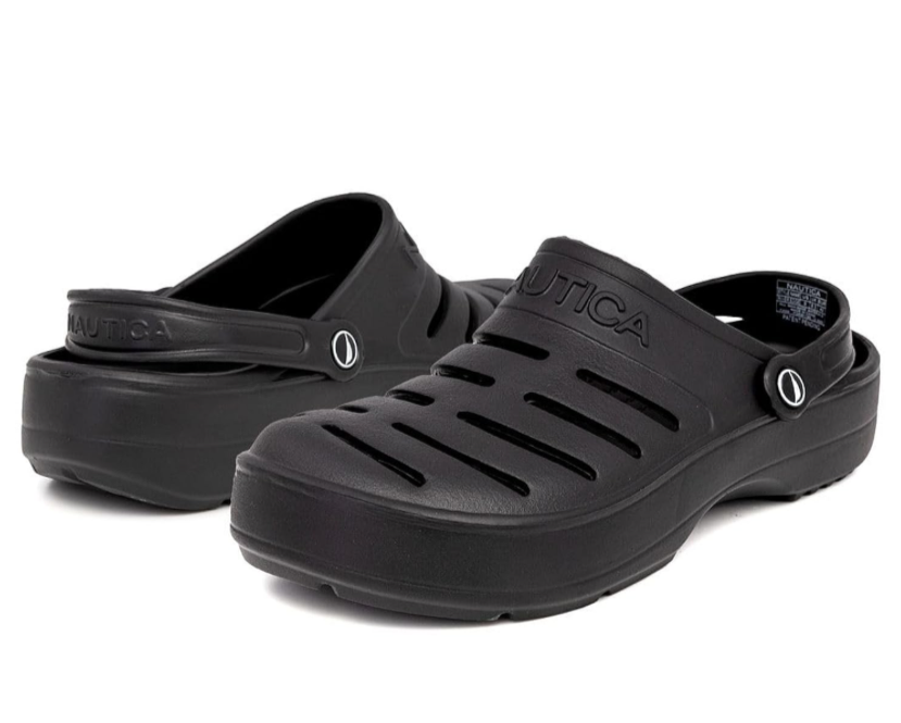 Nautica Women’s Athletic Sports Clogs Slip-On Adjustable Back Strap Size Vary Black