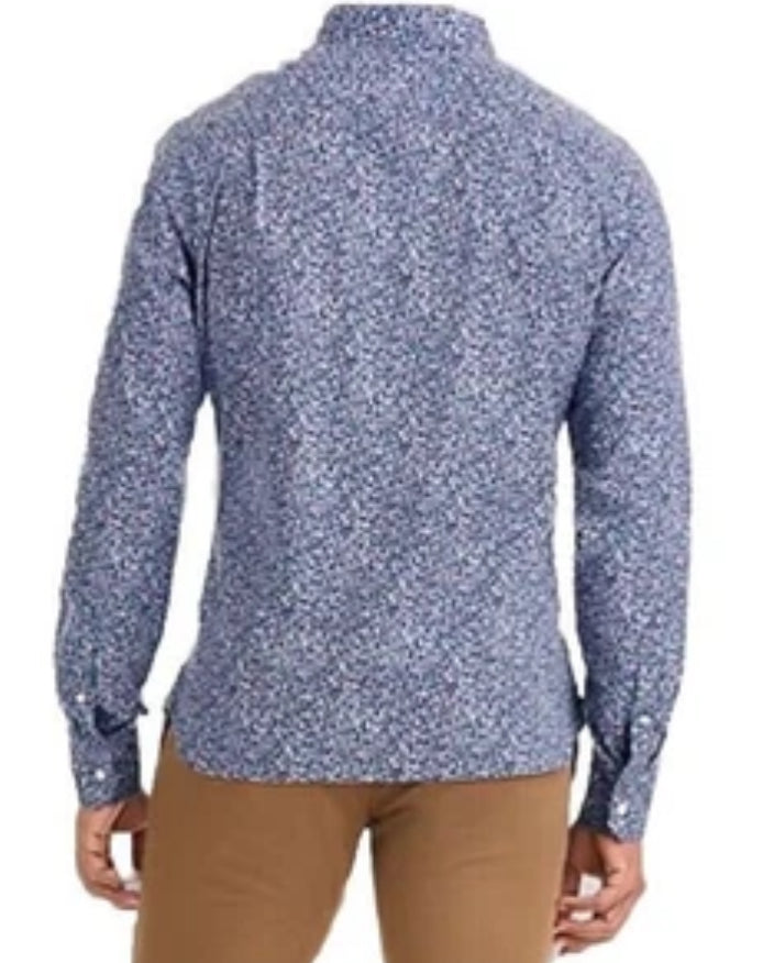 Van Heusen Men's Classic Stain Shield Long Sleeve Dress Shirt Blue Large NWT