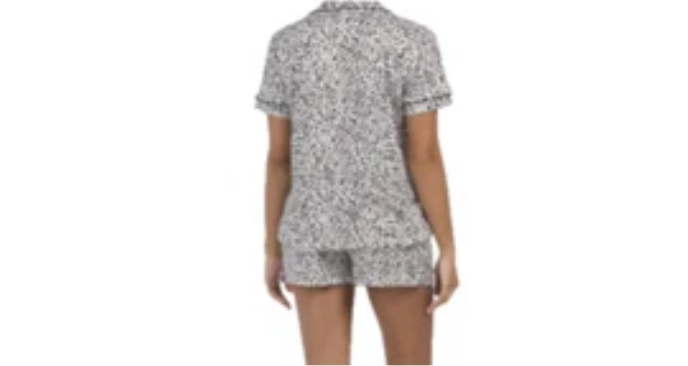 Nicole Miller Women’s 2pc Animal Print Shorts Pajamas BlackWhite Size Medium NWT
