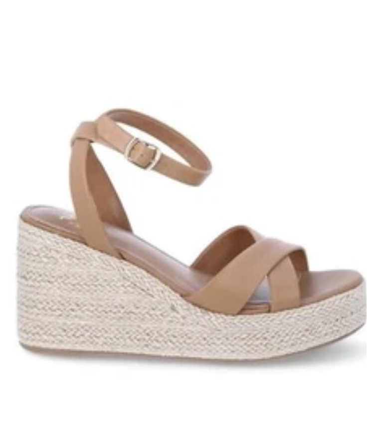 Madden NYC Women’s Strappy Wedge Sandals Beige Size 8.5