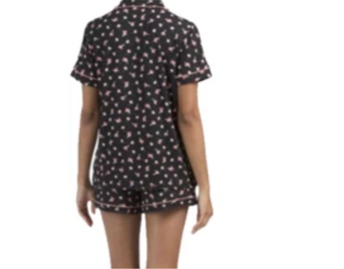 Flora by Flora Nikrooz Women’s 2pc Shorts Pajamas Floral Black Size Large NWT