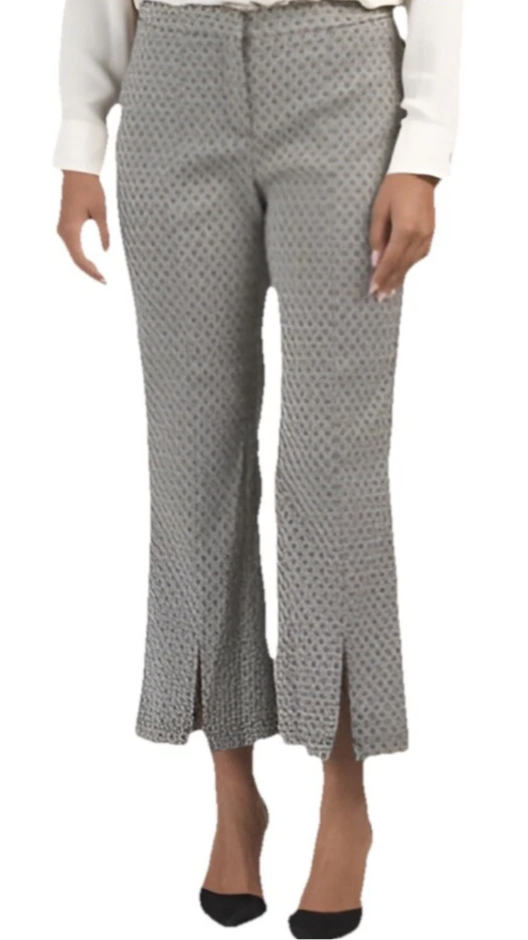 Nanette Lepore Women’s Slit Front Jacquard Pants Gold Black Size 10