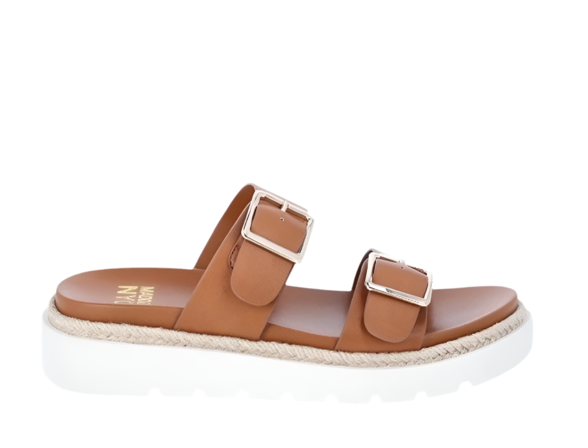 Madden NYC Women’s Double Buckle Platform Sandals Brown Size 8.5