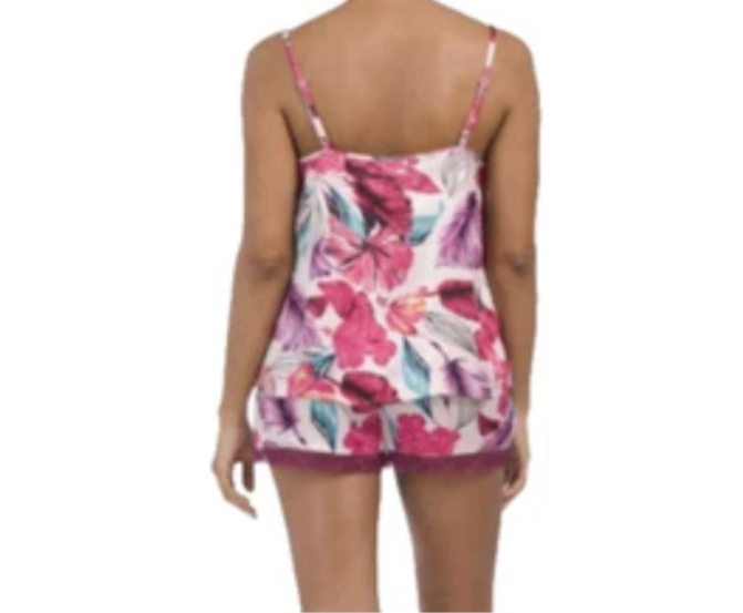 Cynthia Rowley Women’s Floral Satin Cami Shorts Lounge Set Lilac Size Vary NWT