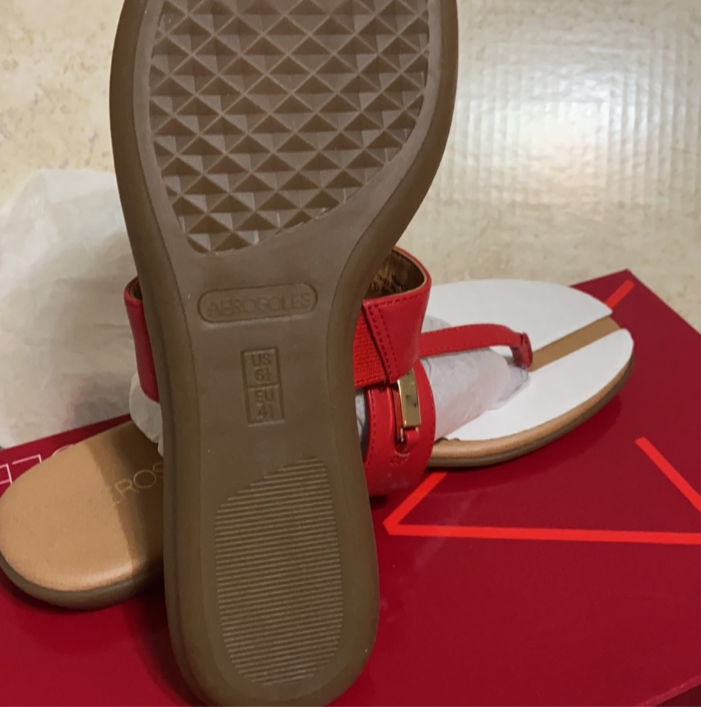 Aerosoles Women's Comfort Thong Sandals Red Size 6.5