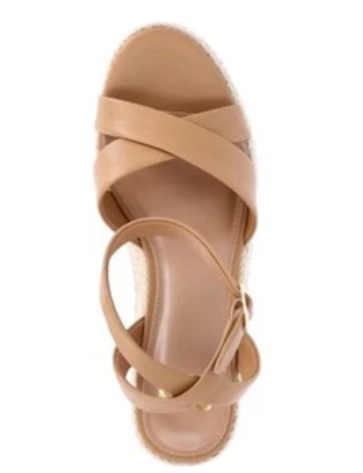 Madden NYC Women’s Strappy Wedge Sandals Beige Size 8.5
