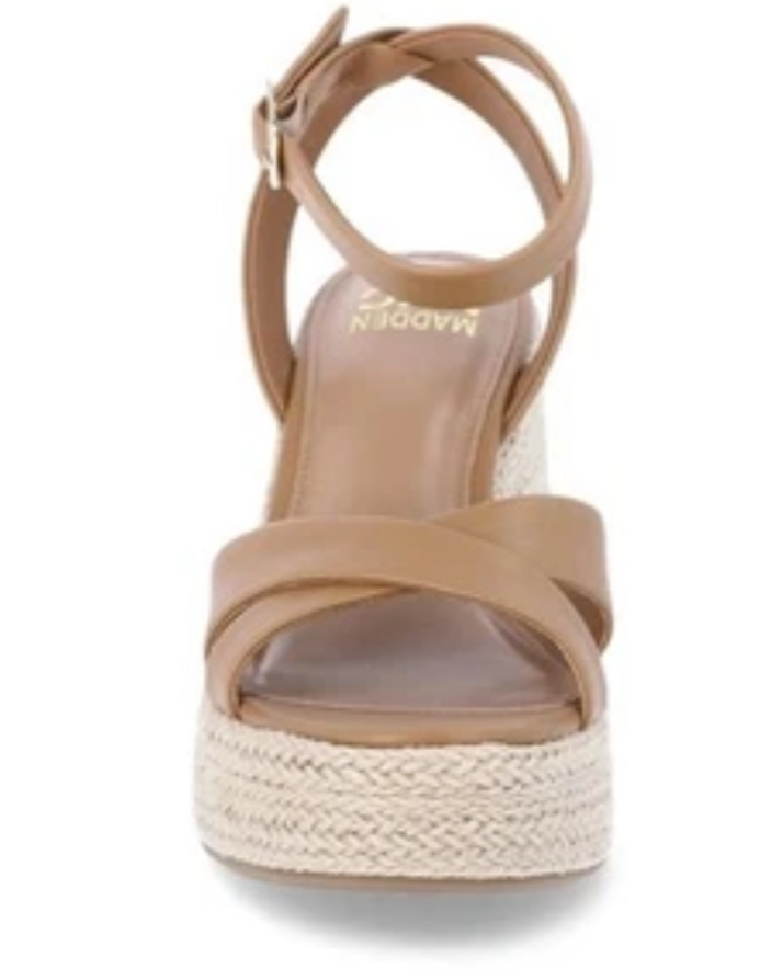 Madden NYC Women’s Strappy Wedge Sandals Beige Size 8.5