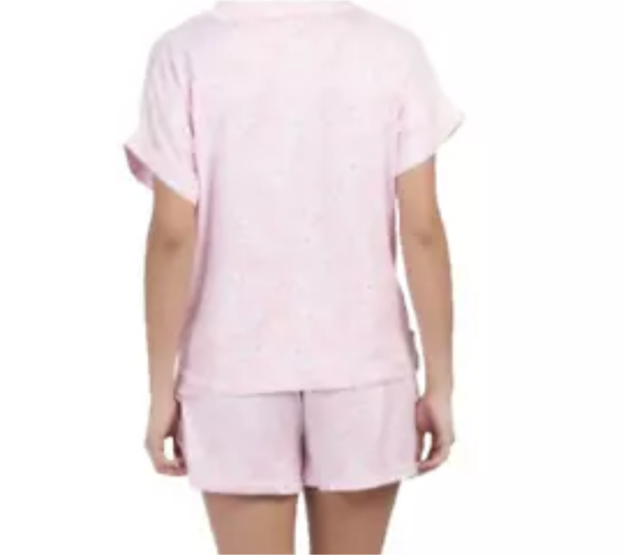 Max Studio Women’s 2pc Blossom Collar Top Shorts Pajamas Pink Size Vary NWT