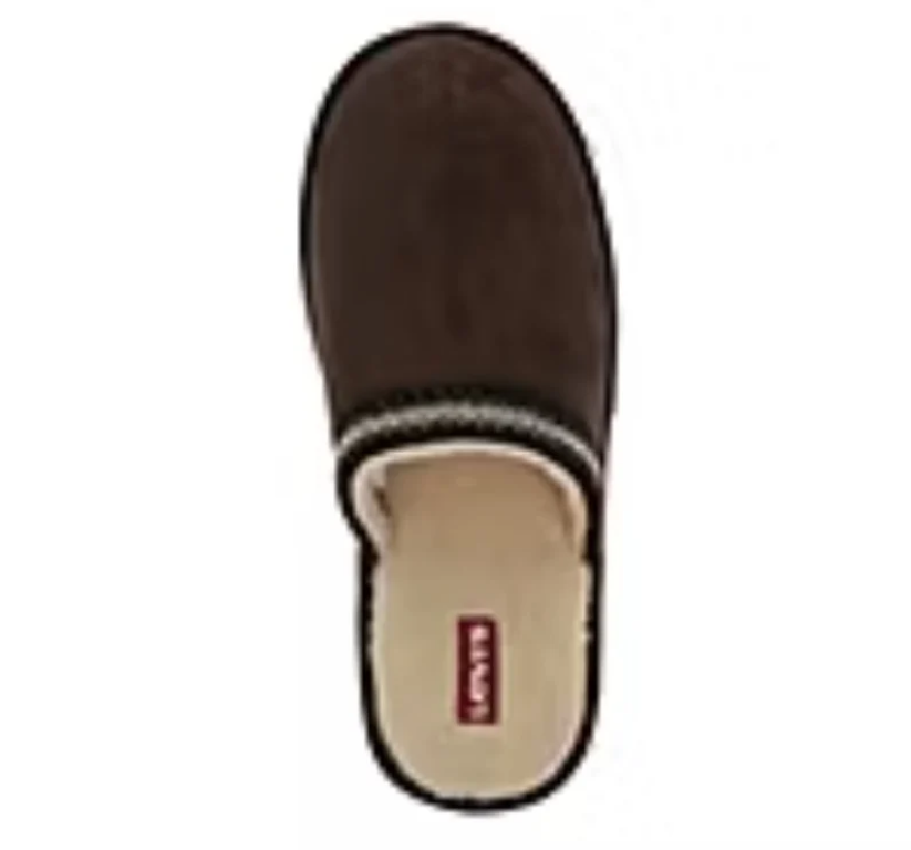 Levi's Men's Milton Nordic Scuff Slip-On Slippers Brown Size Vary New in Box