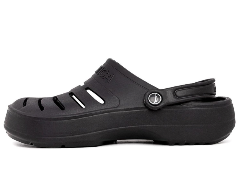 Nautica Women’s Athletic Sports Clogs Slip-On Adjustable Back Strap Size Vary Black