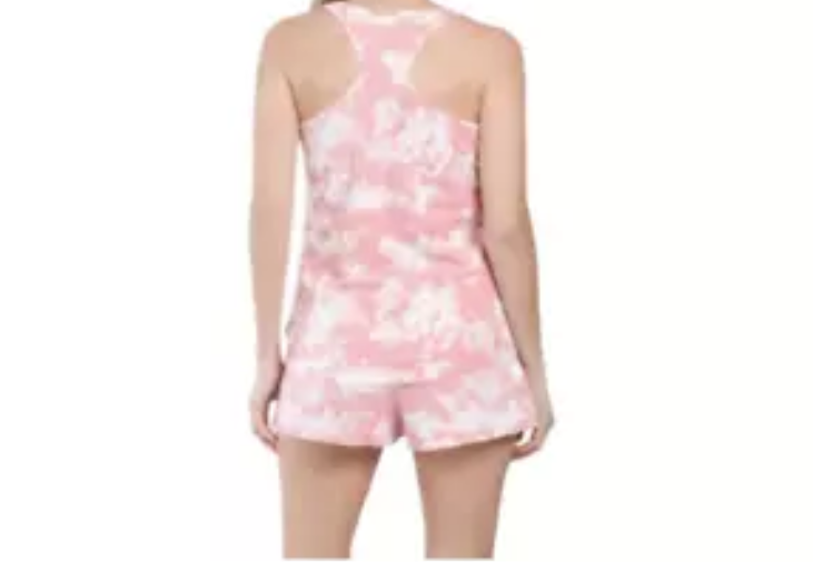 Calvin Klein Women’s 2pc Racerback Tank Shorts Loungers Coral Size Medium NWT