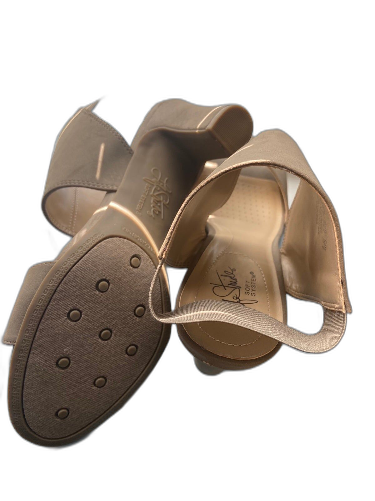 Life Stride Women's Carissa Comforted Heel Double Strap Sandals Putty Size 8.5