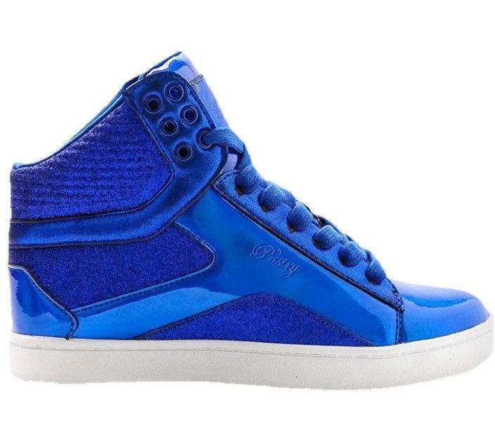 Pastry Women's High-top Glitter Lace up Sneakers Blue Size 5.5