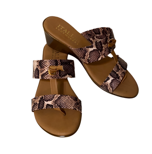 Italian Shoemakers Women’s Double Strap Sandals Snake Print Size 7.5