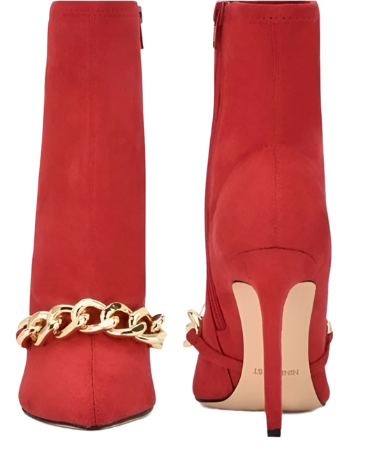 Nine West Women’s Timbaa2 Stiletto Dress Booties Microsuede Red Size Vary