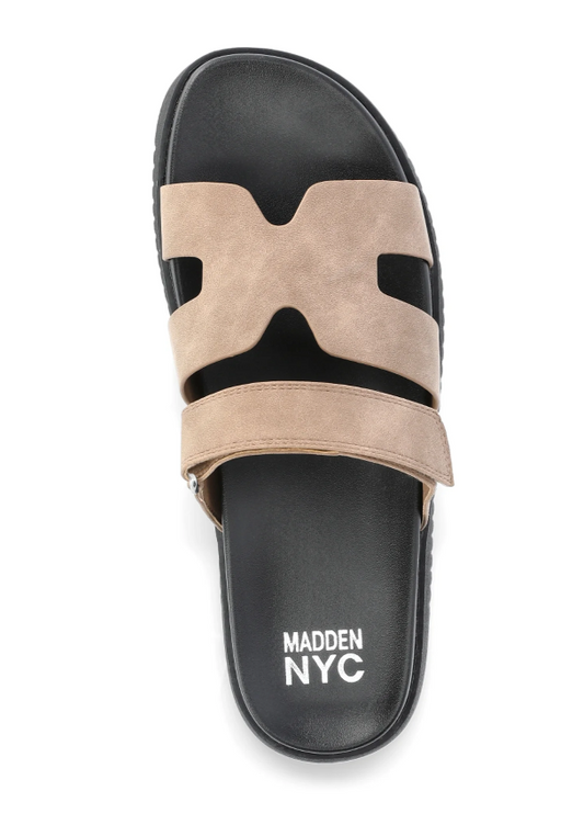 Madden NYC Women's Footbed Sandals Slip-On Medium Width Brown Size 9