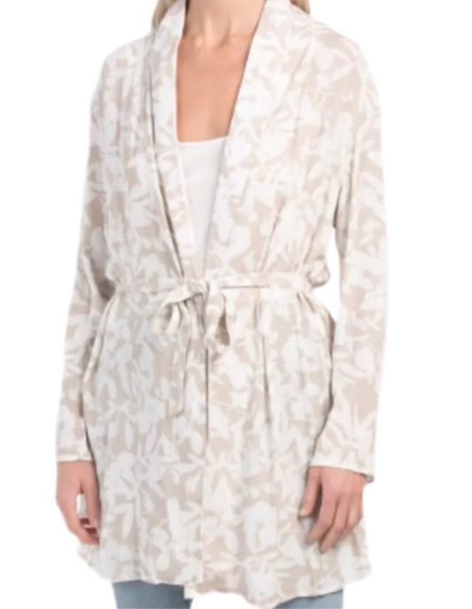 Jones New York Signature Women’s Crinkle Open Front Jacket Crème Size Vary NWT