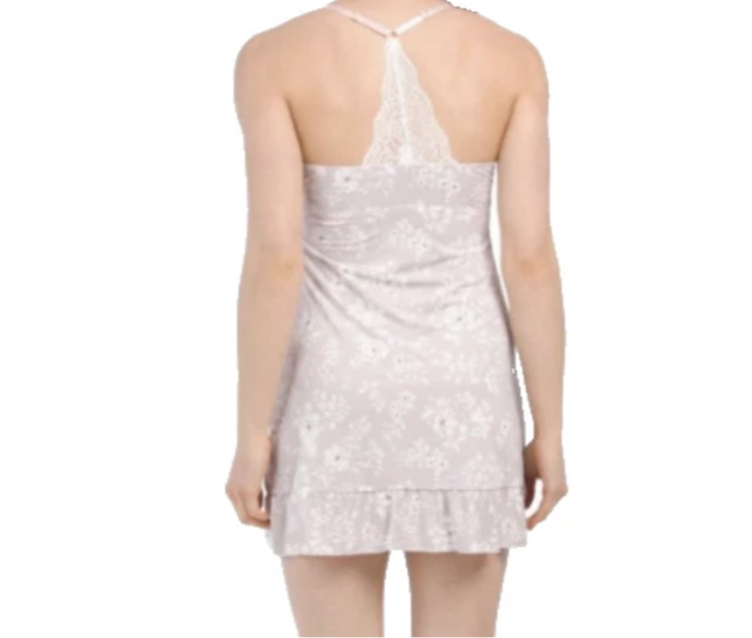 Marilyn Monroe Women’s Micro Chemise Lace Nightgown Grey Pink Size Medium NWT