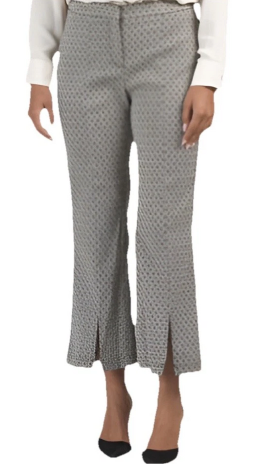 Nanette Lepore Women’s Slit Front Jacquard Pants Gold Black Size 10