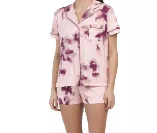 Nicole Miller Women’s 2pc Floral Print Shorts Pajamas Pink Size Vary NWT