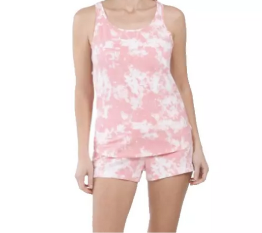 Calvin Klein Women’s 2pc Racerback Tank Shorts Loungers Coral Size Medium NWT