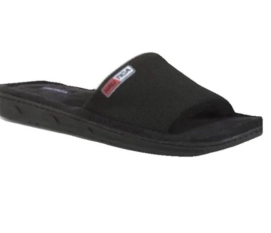 Nautica Men's Indoor/Outdoor Knit Slippers Black Size Large 9/10