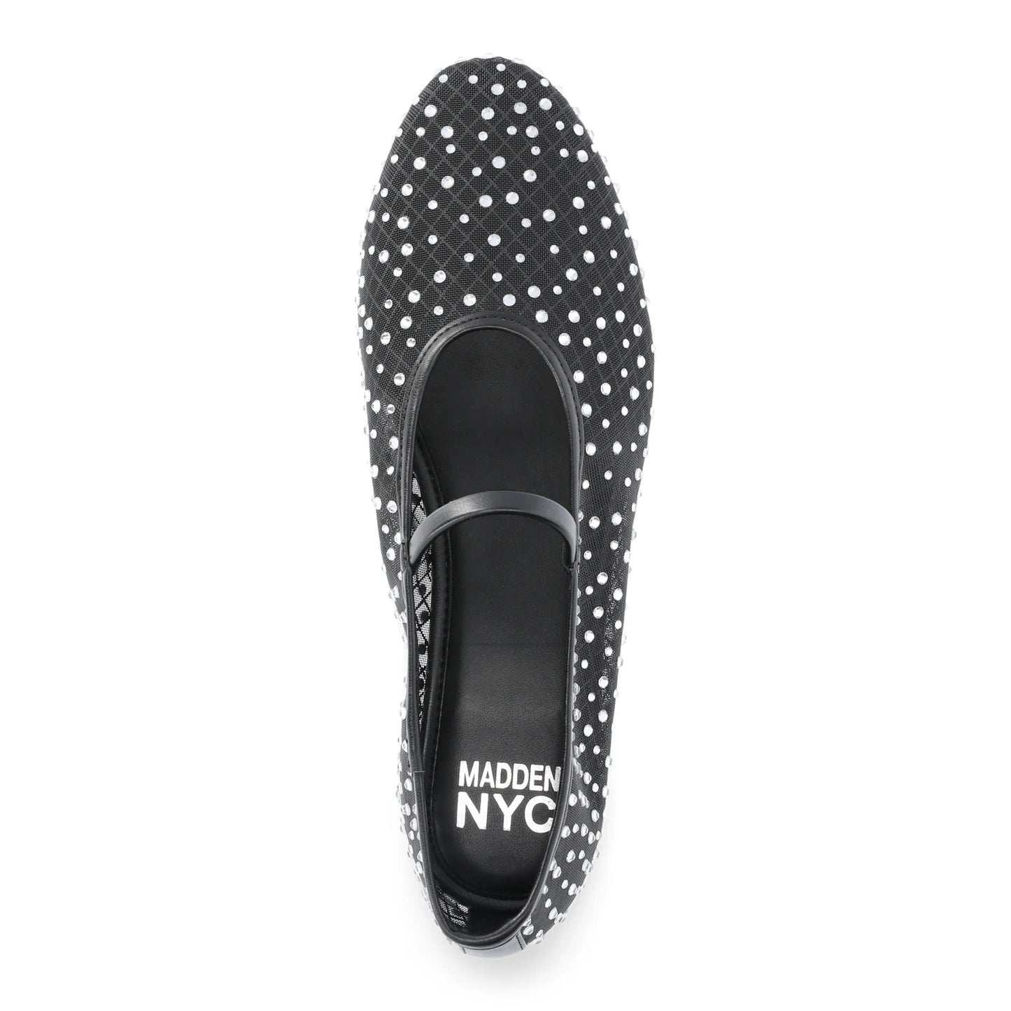 Madden NYC Women’s Mesh Ballet Flats with Rhinestones Black Size 10